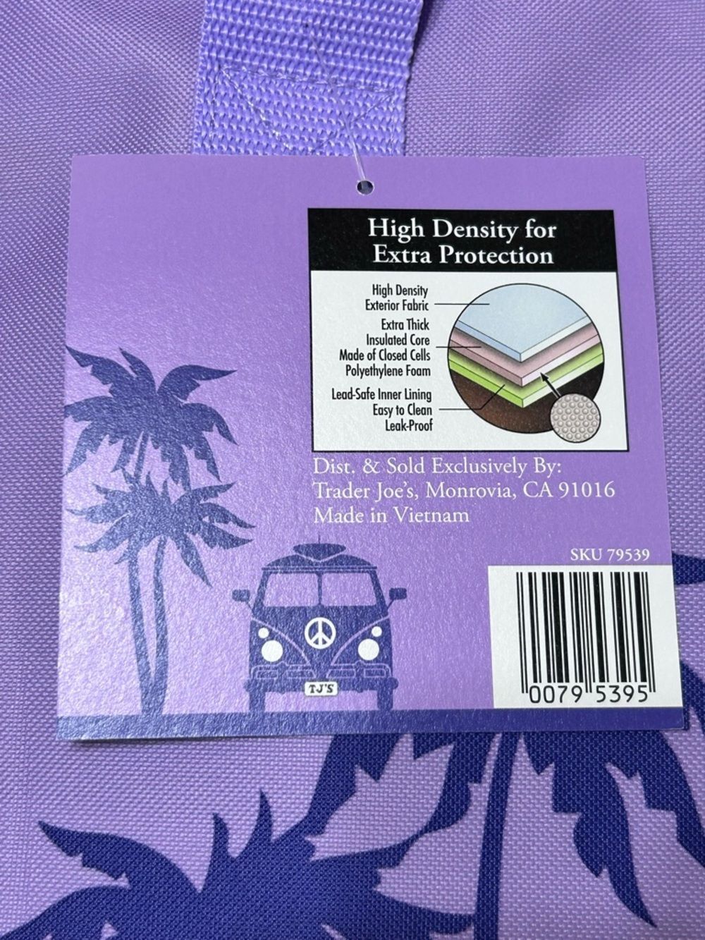 Trader Joe's Limited Edition Large Insulated Reusable Tote Bag Purple Rain - Picture 4 of 4